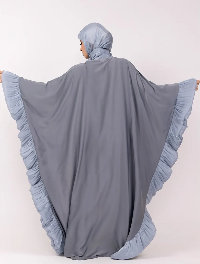 Blue Organza Trim Kaftan